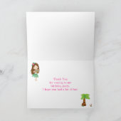 Aloha Brunette Haar Meisje Dank u Kaart (Binnen)