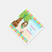 Aloha Brunette Haar Meisje Feest Servet (Hoek)