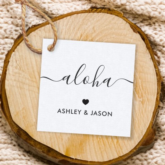 Aloha Cadeau Label, Bruiloft Dank u Labels, Kraft Bedankjes Labels