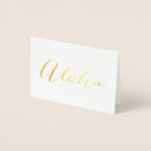 Aloha Calligraphy Gold Foil Stationery Note Kaart (Voorkant)