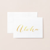 Aloha Calligraphy Gold Foil Stationery Note Kaart (Voorkant met envelop)