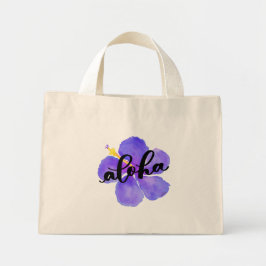 Aloha Canvas tas met Paarse Hibiscus Flower