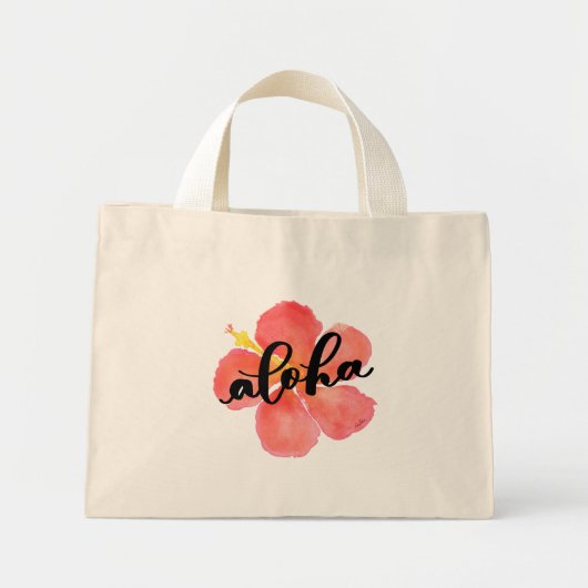 Aloha Canvas tas met Red Hibiscus Flower (Voorkant)