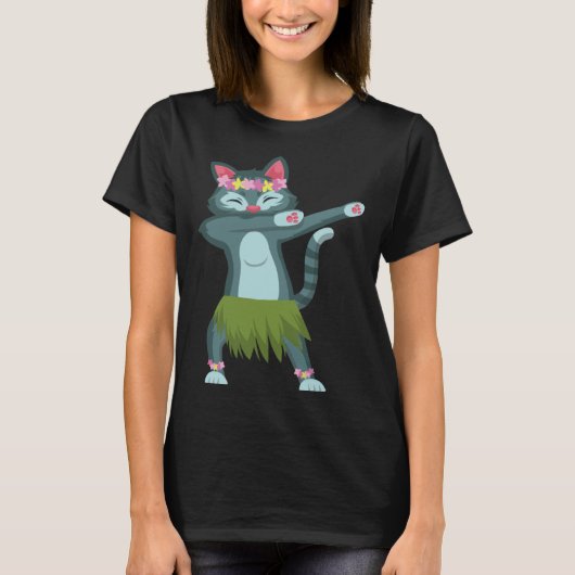 Aloha Cat Hawaiian Dance Mele Kalikimaka Hula Kitt T-shirt (Voorkant)