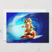 Aloha! Cat Surfing Invitation Kaart (Achterkant)