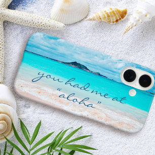 Aloha Citaat Hawaii Turquoise Oceaan Zandstrand iPhone 16 Hoesje