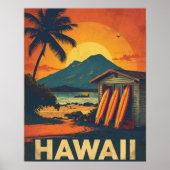 Aloha Coast – Retro Hawaii Travel Poster (Voorkant)