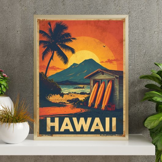 Aloha Coast – Retro Hawaiiaanse Reis  Poster