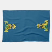 Aloha Collectie Ananas Keuken Handdoek Donker Blau (Horizontaal)