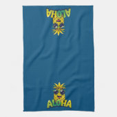 Aloha Collectie Ananas Keuken Handdoek Donker Blau (Verticaal)