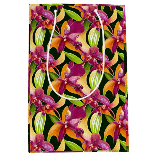 Aloha Collectie Lush Vibrant Floral Medium Cadeauzakje (Voorkant)