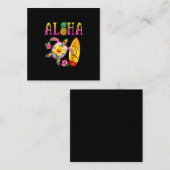 Aloha Cool Kawaii Turtle Surfboard Hawaiian Turtle Vierkante Visitekaartje (Voorkant / Achterkant)