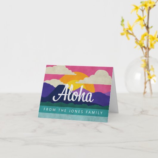 Aloha - Custom Note Card Kaart (Gele Bloem)