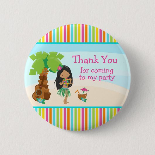 Aloha Cute African American "Bedankt voor je komst Ronde Button 5,7 Cm (Voorkant)