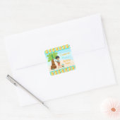 Aloha Cute African American Party Vierkante Sticker (Envelop)