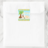 Aloha Cute Blonde Hair Party Vierkante Sticker (Tas)