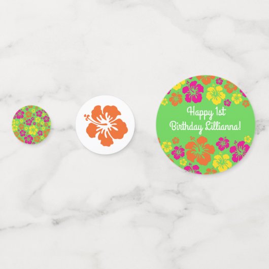 Aloha Cute Hawaiian 1e verjaardag Confetti (Achterkanten)