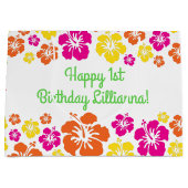 Aloha Cute Hawaiian 1e verjaardag Groot Cadeauzakje (Voorkant)