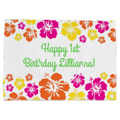 Aloha Cute Hawaiian 1e verjaardag Groot Cadeauzakje (Achterkant)