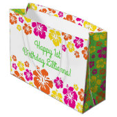 Aloha Cute Hawaiian 1e verjaardag Groot Cadeauzakje (Achterkant Gekanteld)
