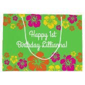 Aloha Cute Hawaiian 1e verjaardag Groot Cadeauzakje (Achterkant)