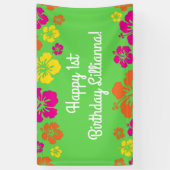Aloha Cute Hawaiian 1e verjaardag Spandoek (Verticaal)