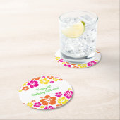 Aloha Cute Hawaiian Kind 1e verjaardag Ronde Kartonnen Onderzetter (Insitu)