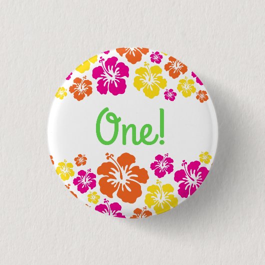 Aloha Cute Hawaiian Kind Birthday Party Ronde Button 3,2 Cm (Voorkant)