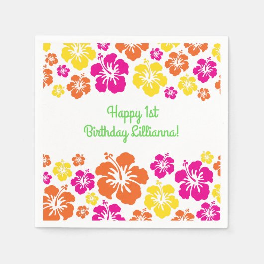 Aloha Cute Hawaiian Kind Birthday Party Servet (Voorkant)