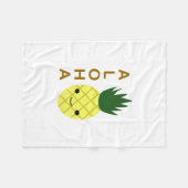Aloha Cute Kawaii Pineapple Fleece Deken (Voorkant (Horizontaal))