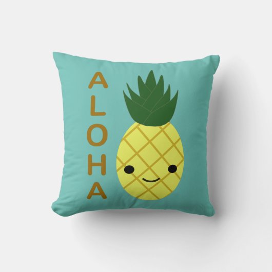 Aloha Cute Kawaii Pineapple Kussen (Voorkant)