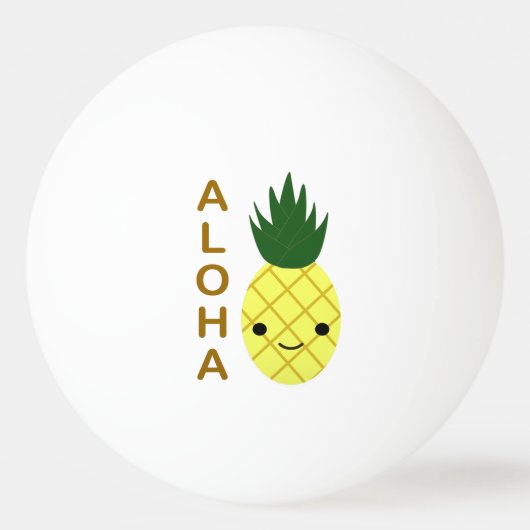 Aloha Cute Kawaii Pineapple Pingpongbal (Voorkant)