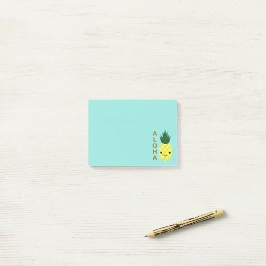 Aloha Cute Kawaii Pineapple Post-it® Notes (Op bureau)