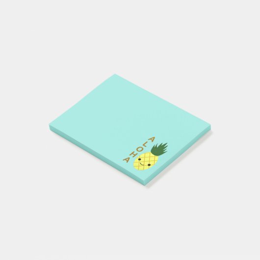 Aloha Cute Kawaii Pineapple Post-it® Notes (Schuin)
