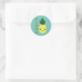 Aloha Cute Kawaii Pineapple Ronde Sticker (Tas)