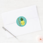 Aloha Cute Kawaii Pineapple Ronde Sticker (Envelop)