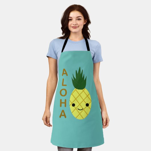 Aloha Cute Kawaii Pineapple Schort (Gedragen)
