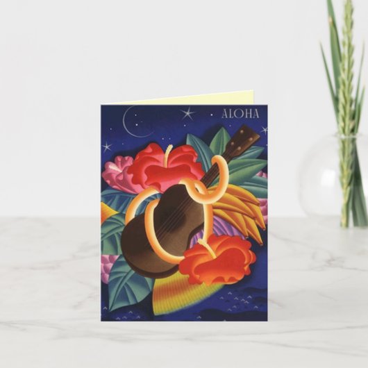 Aloha dankt u kaardt de Nacht van de Hibiscus & Bedankkaart (Voorkant)