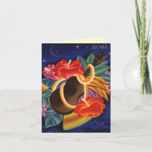 Aloha dankt u kaardt de Nacht van de Hibiscus & Bedankkaart