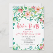Aloha Derty Tropical Luau Birthday Invitation Kaart (Voorkant)