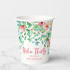 Aloha Derty Tropical Luau Birthday Paper Cups Papieren Bekers