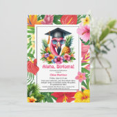 Aloha Diploma! Tropical Graduation Pool Party Kaart (Staand voorkant)