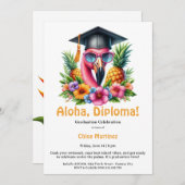 Aloha Diploma Tropical Graduation Pool Party Kaart (Voorkant / Achterkant)