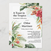 Aloha Diploma! Tropical Graduation Pool Party Kaart (Voorkant / Achterkant)