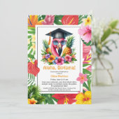 Aloha Diploma! Tropical Graduation Pool Party Kaart (Staand voorkant)