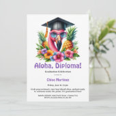 Aloha Diploma Tropical Graduation Pool Party Kaart (Staand voorkant)