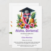 Aloha Diploma Tropical Graduation Pool Party Kaart (Voorkant / Achterkant)