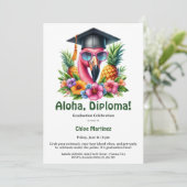Aloha Diploma Tropical Graduation Pool Party  Kaart (Staand voorkant)