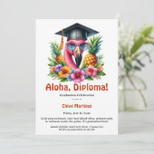 Aloha Diploma Tropical Graduation Pool Party  Kaart (Staand voorkant)