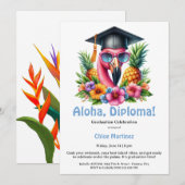 Aloha Diploma Tropical Graduation Pool Party Kaart (Voorkant / Achterkant)